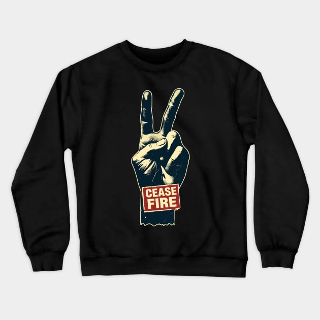 Peace and love Ceasefire Crewneck Sweatshirt by TomFrontierArt